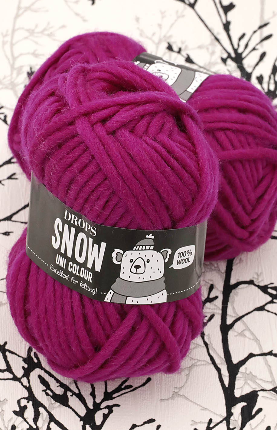 Drops Snow Uni Colour 26 Hot pink